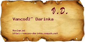 Vancsó Darinka névjegykártya